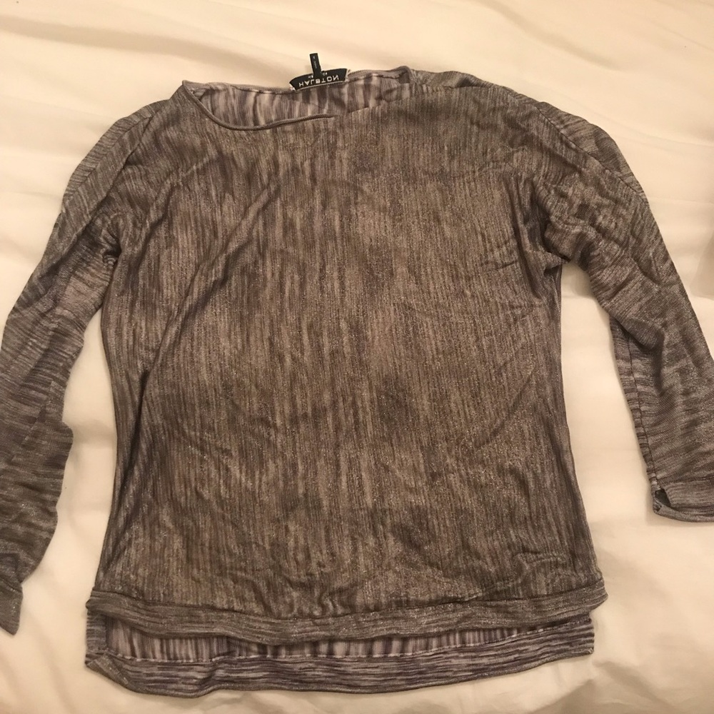 Halston Heritage metallic dolman sweater top